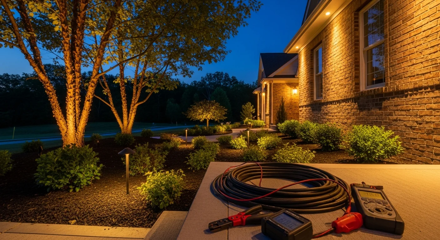 Professional landscape and holiday lighting installation